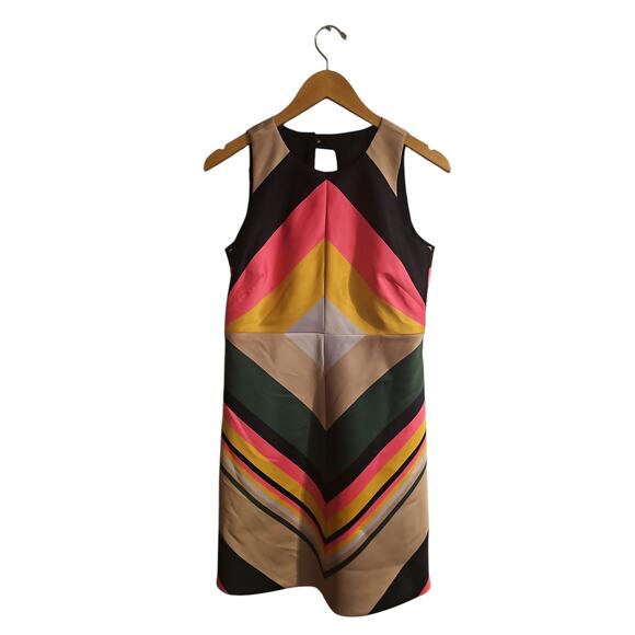 J. Crew Collection Pop Stripe Sheath Cocktail Dress Navy Azalea sz 6 petite - Picture 3 of 6